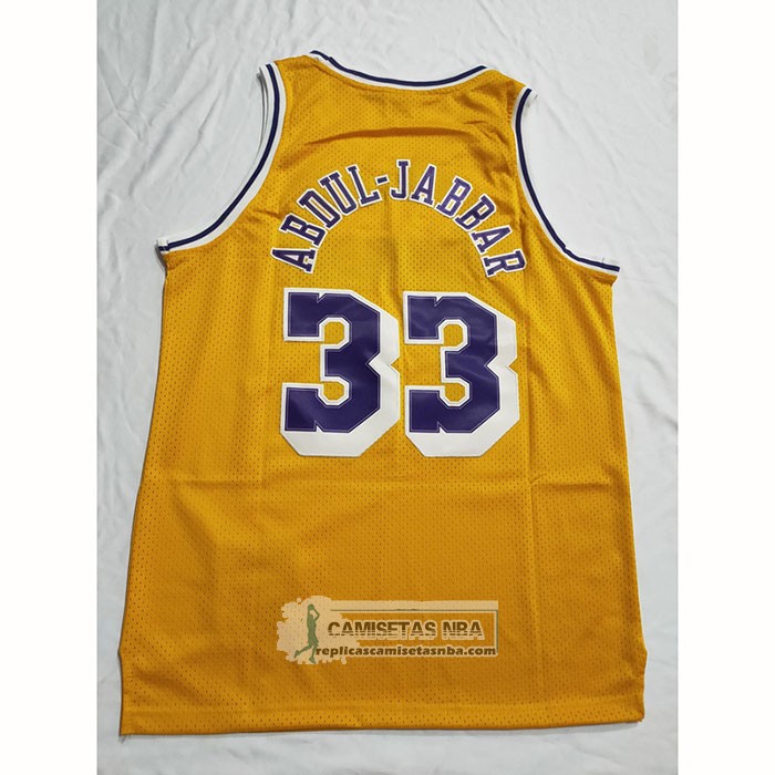 Camiseta Los Angeles Lakers Kareem Abdul-Jabbar NO 33 Mitchell & Ness 1984-85 Amarillo
